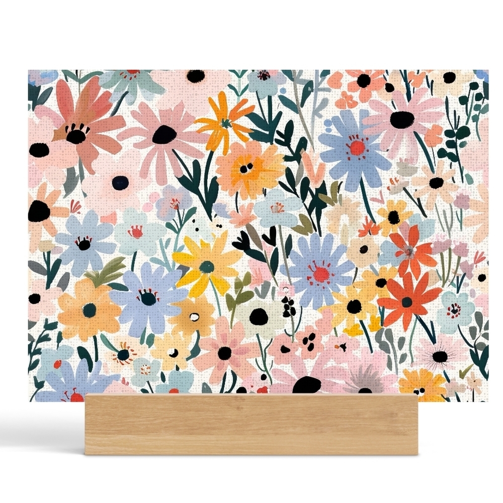 Colorful Floral Kitchen Cutting Board Size 11in. X 8in. - Picture 2 of 4